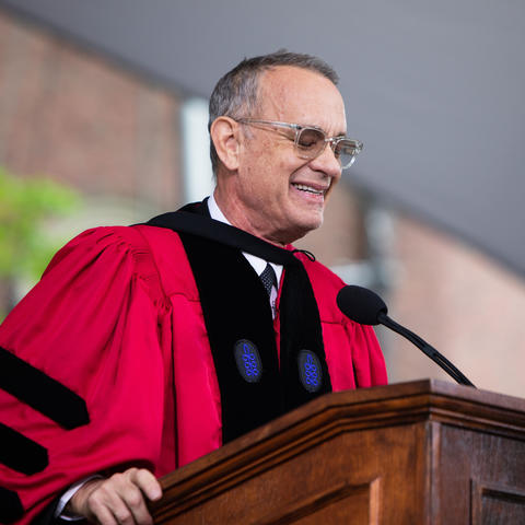 Tom Hanks giving his commencement speech, 2023.